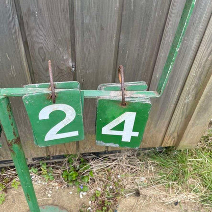 Vintage Crown Green Bowling Scoreboard Metal Frame Calendar Garden House Numbers