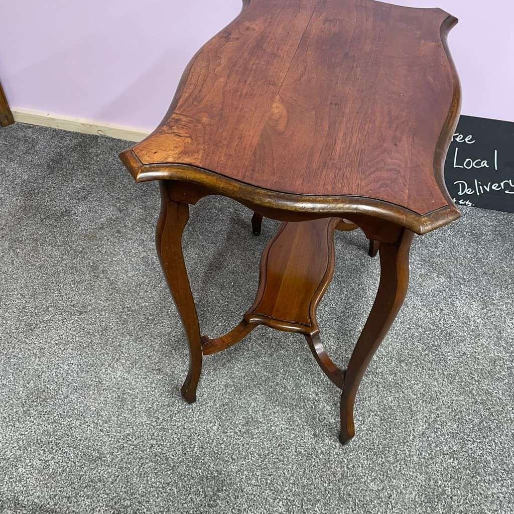 Antique Early 20thC Mahogany Hall Console Side Table With Shelf Under Cabriole