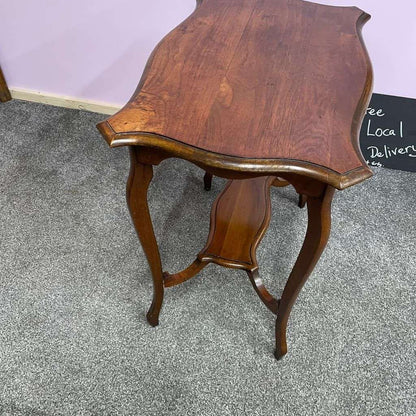 Antique Early 20thC Mahogany Hall Console Side Table With Shelf Under Cabriole