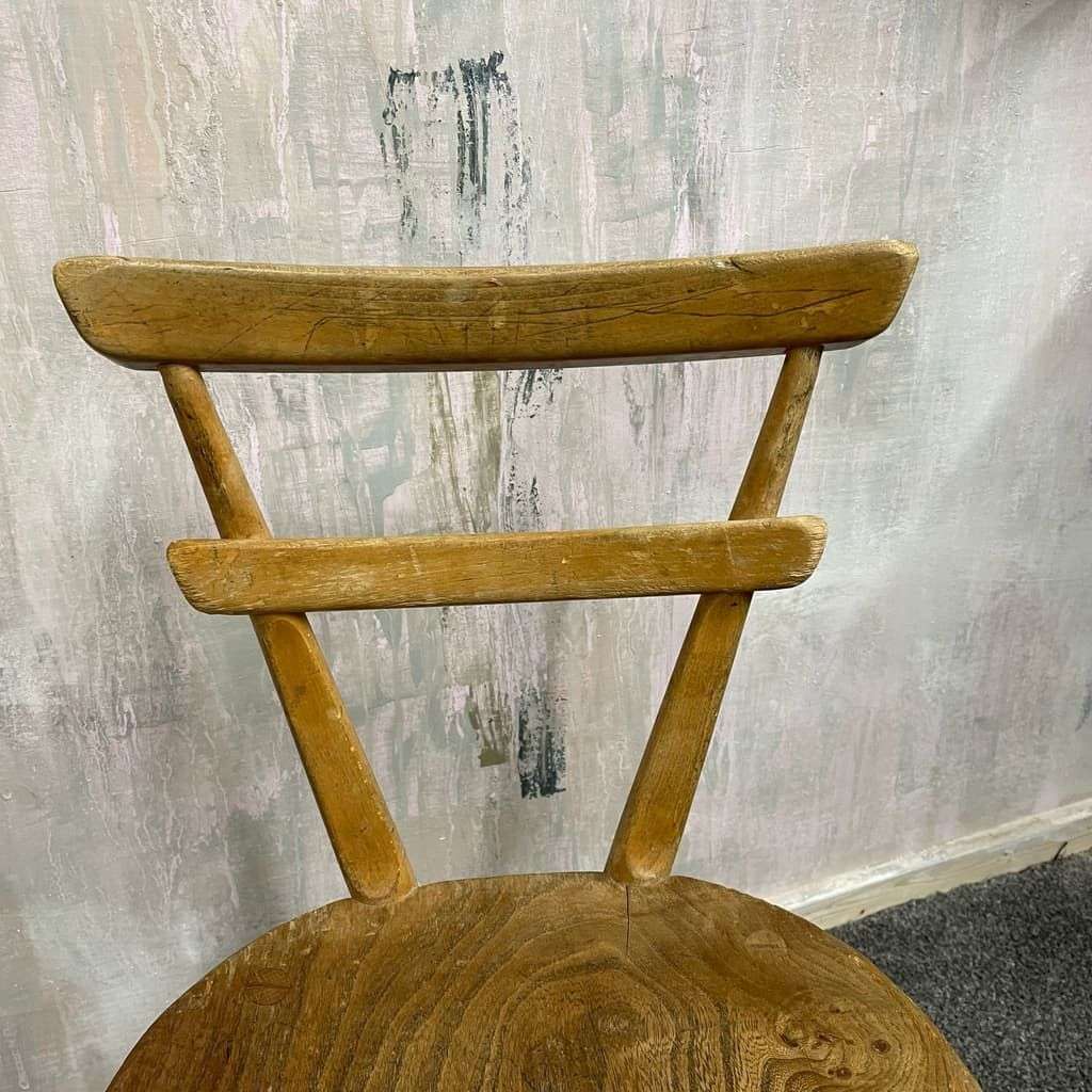 Pair Ercol Mid Century Red Dot Ash &amp; Elm Children’s Chairs Stacking