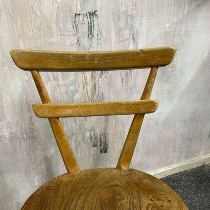 Pair Ercol Mid Century Red Dot Ash &amp; Elm Children’s Chairs Stacking