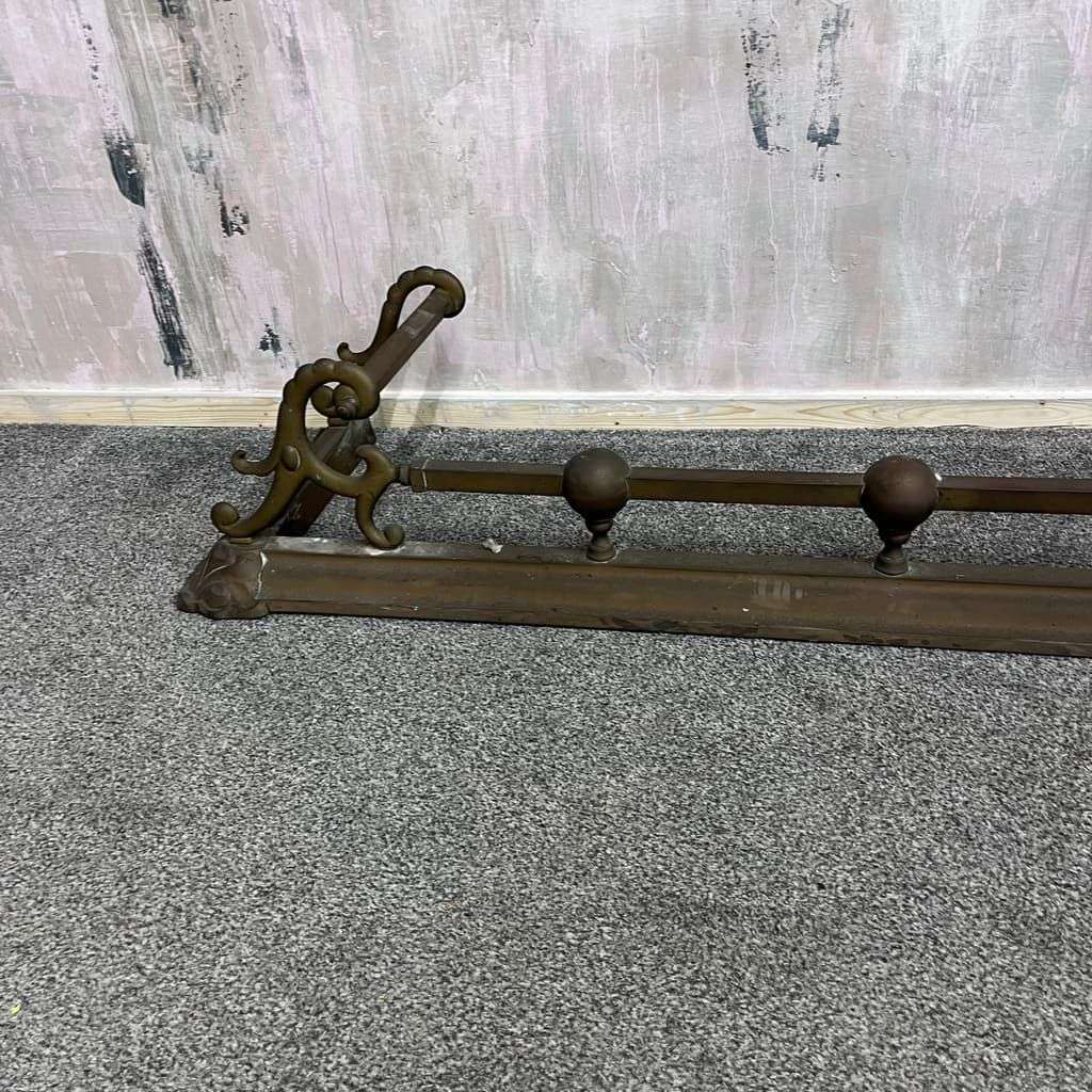 Vintage Ornate Brass/Copper Fire Fender Art Nouveau Style Tarnished