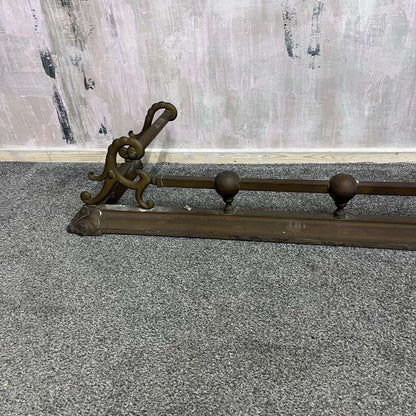 Vintage Ornate Brass/Copper Fire Fender Art Nouveau Style Tarnished