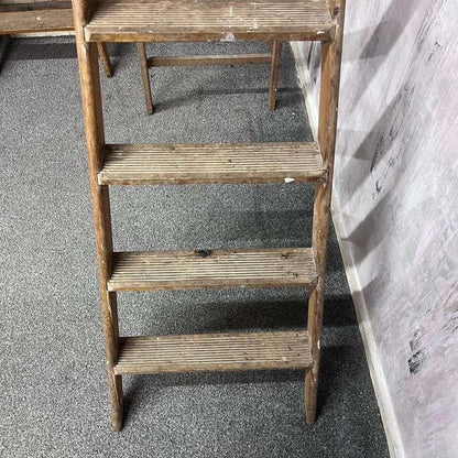 Vintage Pioneer 5 Rung Stepladder Chrome Support Top Platform Sturdy