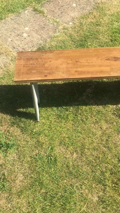 Rustic Painted Wooden Top High Bench Dining Conservatory Patio