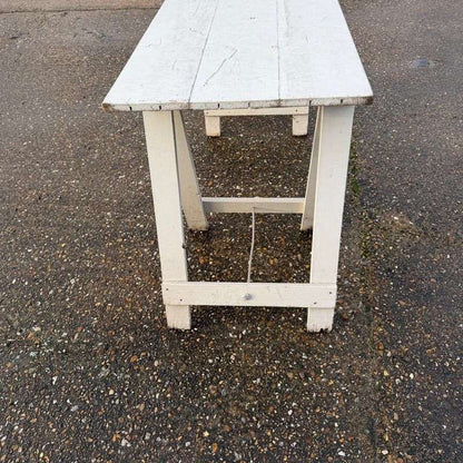 Rustic 3 Plank Wooden Trestle Kitchen Dining Table Shop Display Hospitality