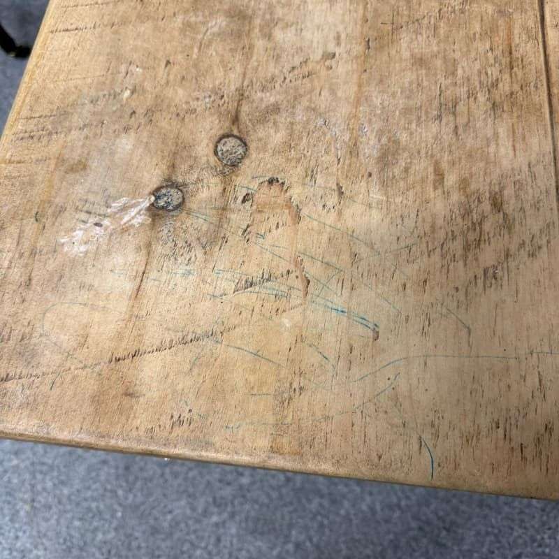 Rustic Scaffold Style Coffee Side Table Reclaimed Wood Chunky Finish