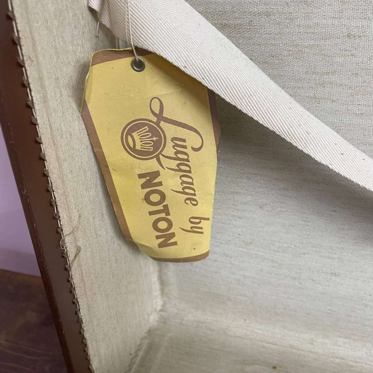 Vintage Paxall Dark Brown Suitcase with Leather Trim Internal Straps Suit Rail