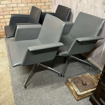 4x Brunner Conference Cafe Meeting Chair Grey And Graphite Chrome Star Base