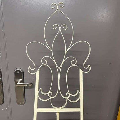 Metal Cream Easel Ornate Pattern Adjustable Height