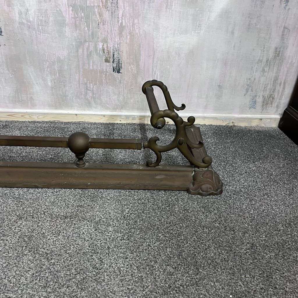 Vintage Ornate Brass/Copper Fire Fender Art Nouveau Style Tarnished