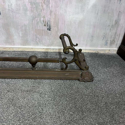 Vintage Ornate Brass/Copper Fire Fender Art Nouveau Style Tarnished