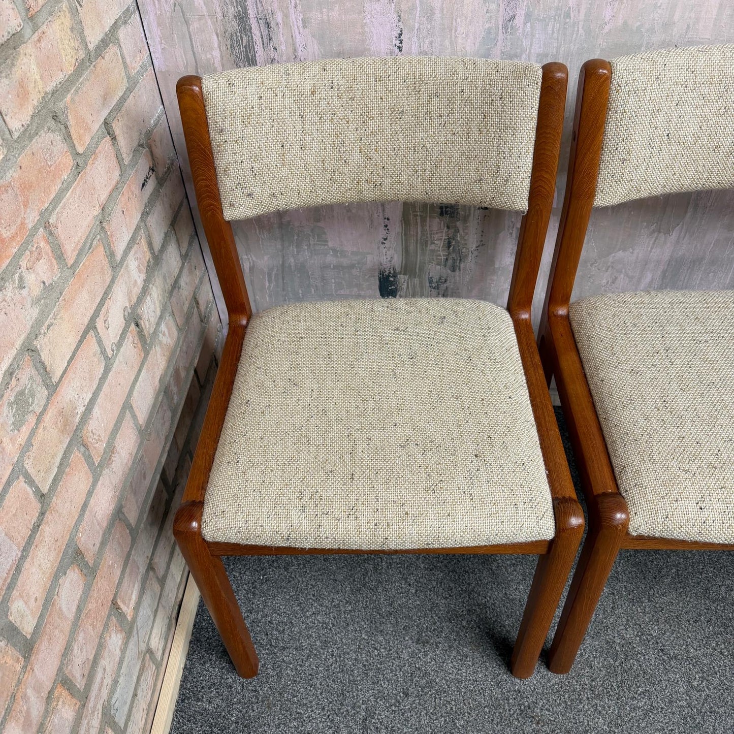 4x JL Moller Model 71 Style Upholstered Dining Chairs Mid Century Teak Frames