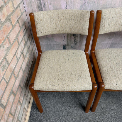 4x JL Moller Model 71 Style Upholstered Dining Chairs Mid Century Teak Frames
