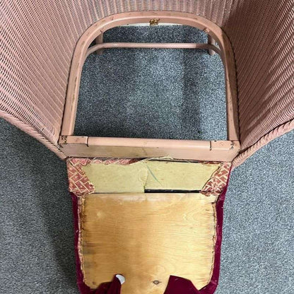 Vintage Lloyd Loom Lusty Chair Upholstered Seat Lounge Conservatory