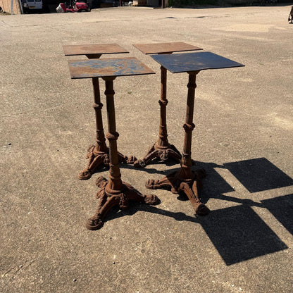 Vintage Cast Iron Table Base Plant Stand Tripod Base Square Top PRICE PER 1