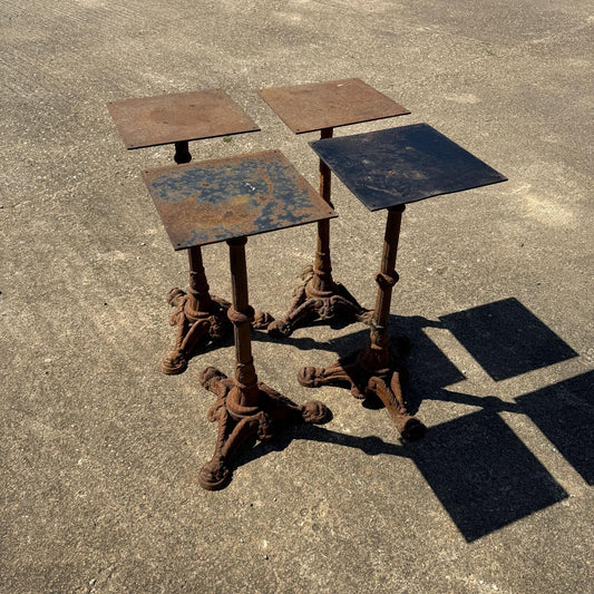 Vintage Cast Iron Table Base Plant Stand Tripod Base Square Top PRICE PER 1