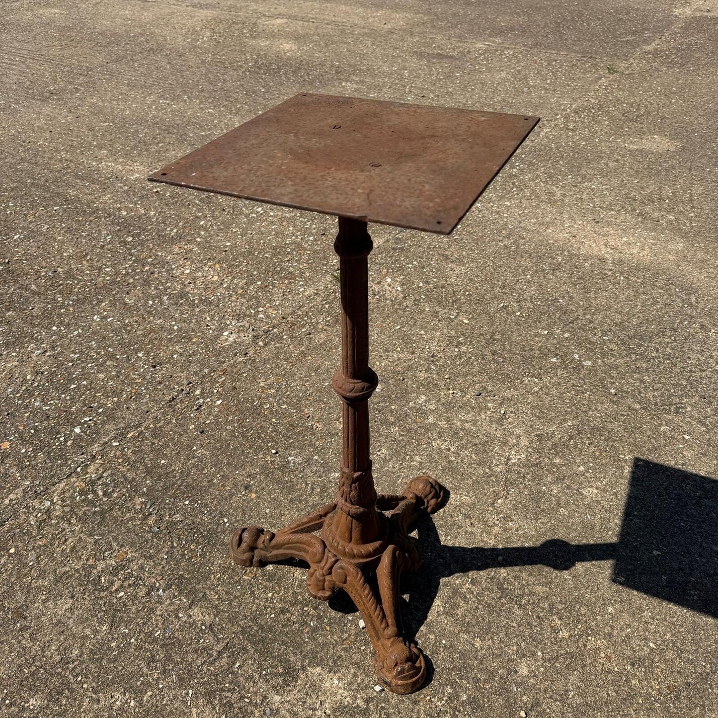 Vintage Cast Iron Table Base Plant Stand Tripod Base Square Top PRICE PER 1