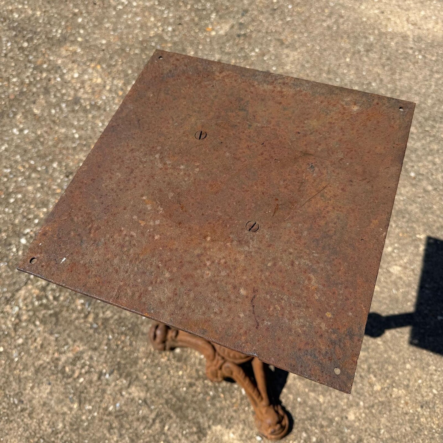 Vintage Cast Iron Table Base Plant Stand Tripod Base Square Top PRICE PER 1