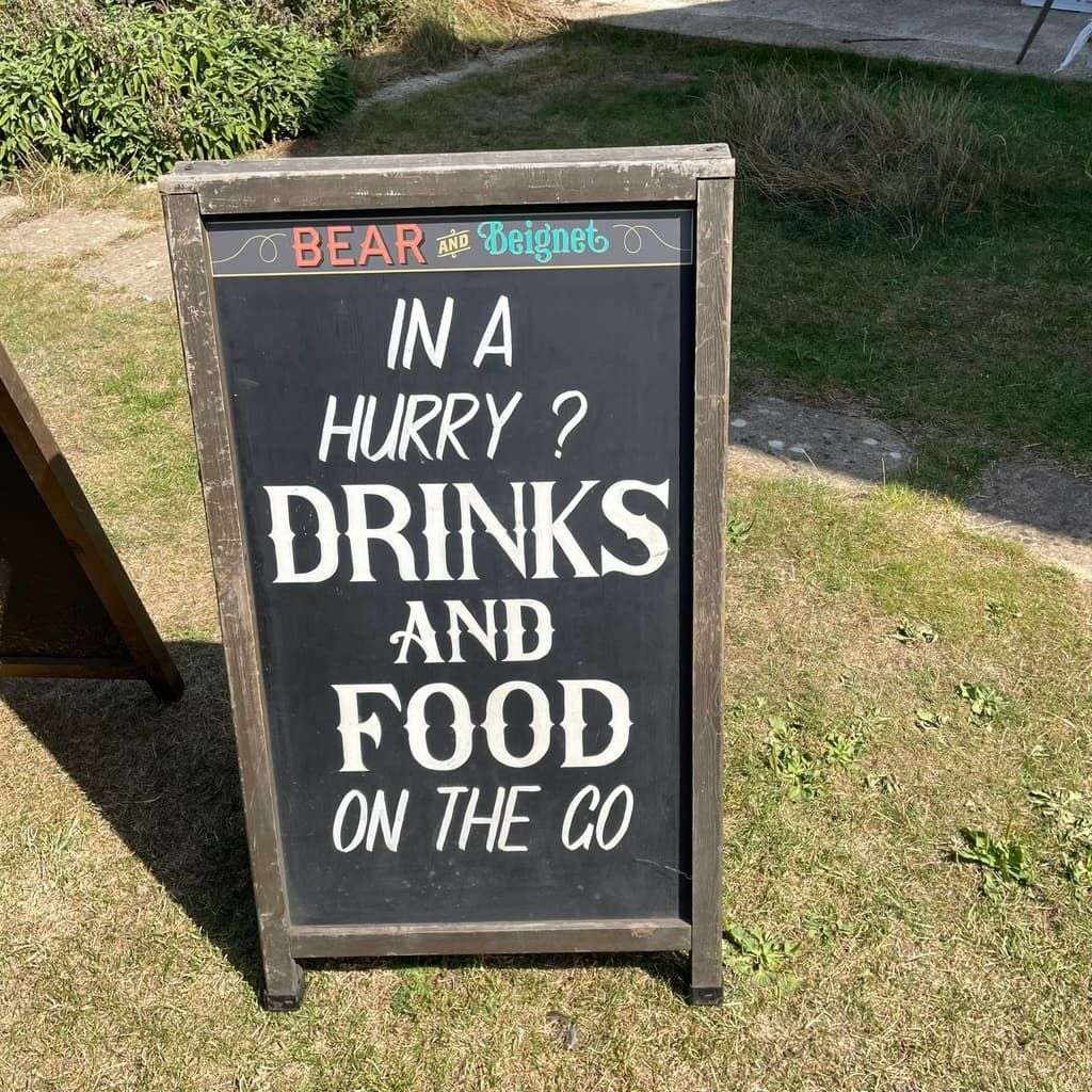 Vintage A-Frame Advertising Pavement Chalk Board Wooden Frame