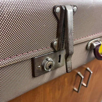 Vintage Suitcase Burgundy Trim And Handle Luggage Prop Retail