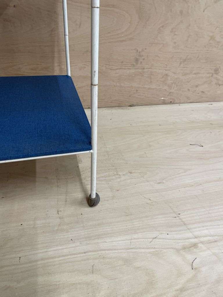 Vintage Retro Mid-Century 2 Shelves Drinks Trolley Metal Frame Castors Shelves