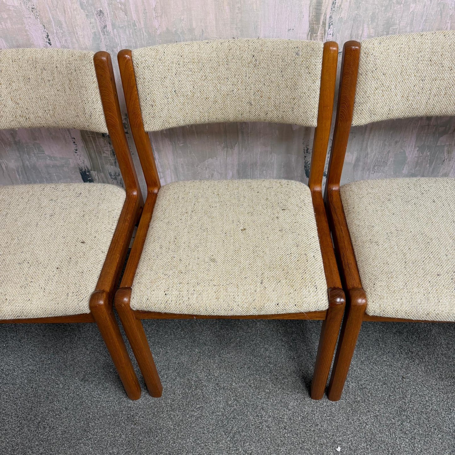 4x JL Moller Model 71 Style Upholstered Dining Chairs Mid Century Teak Frames
