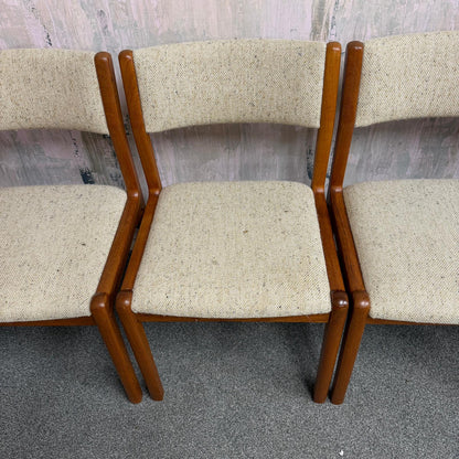 4x JL Moller Model 71 Style Upholstered Dining Chairs Mid Century Teak Frames
