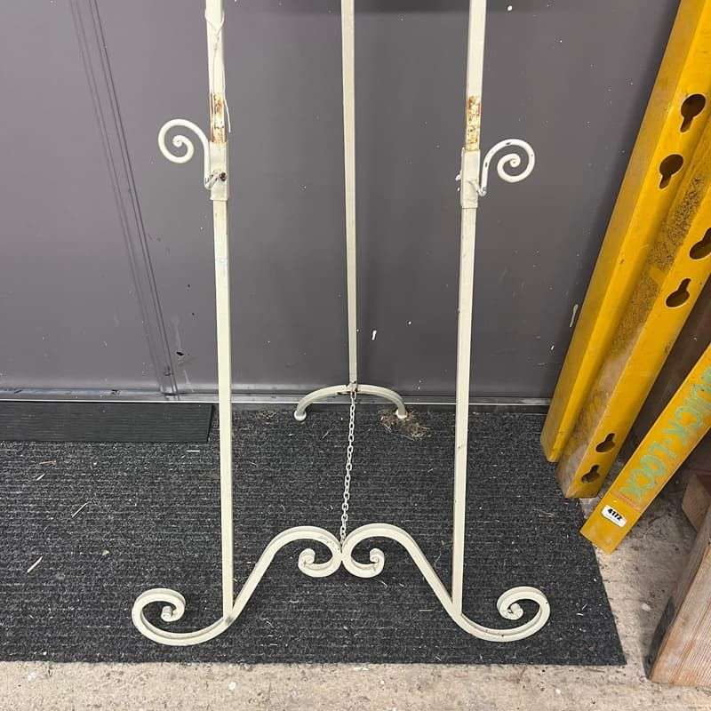 Metal Cream Easel Ornate Pattern Adjustable Height