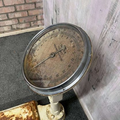 Vintage Salter Model 218 Iron Shop Scales Cream Great Rusted Patina