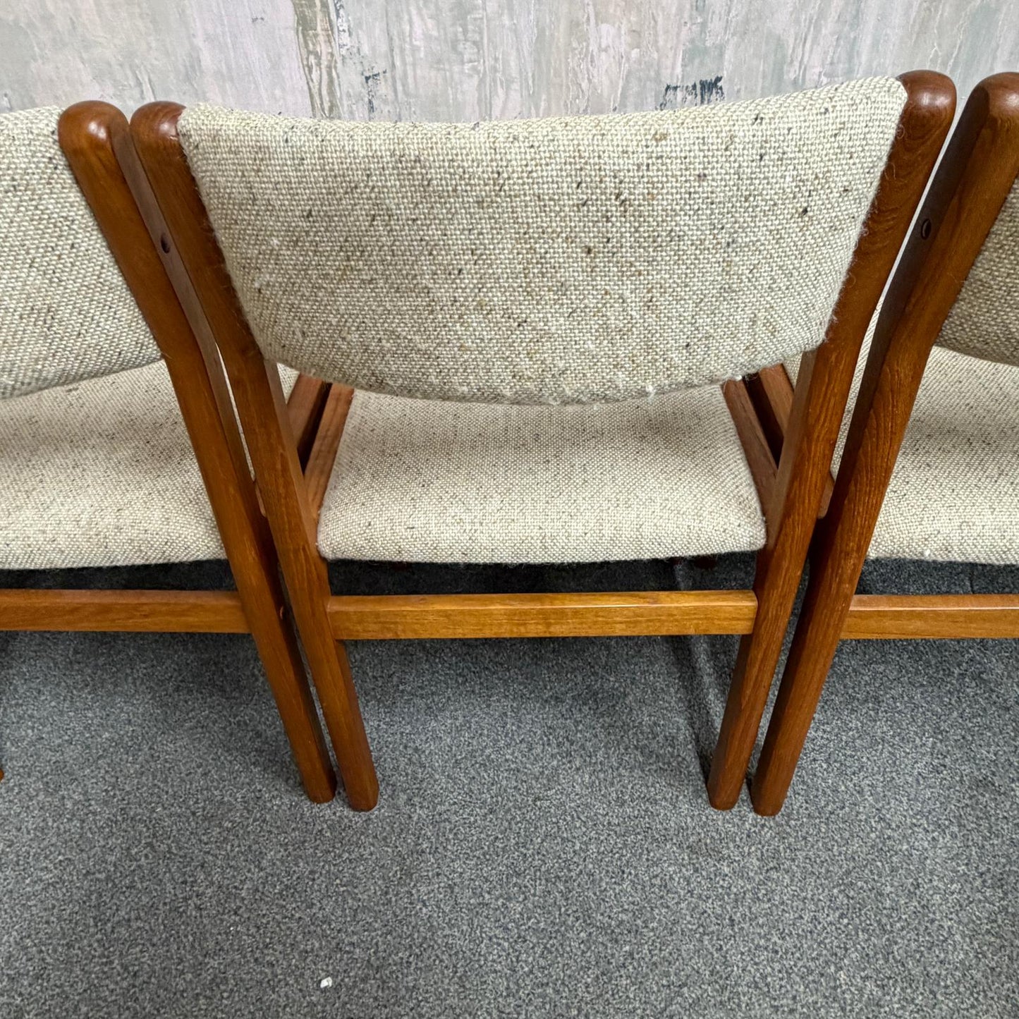 4x JL Moller Model 71 Style Upholstered Dining Chairs Mid Century Teak Frames
