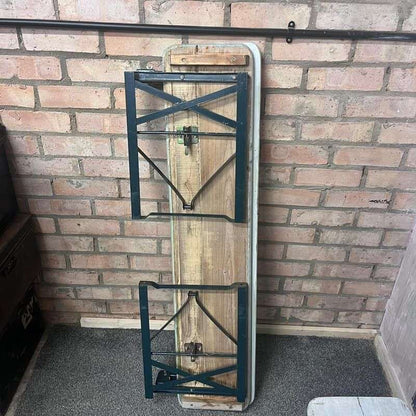 Folding Garden Camping Benches With Backs White Green Metal Frames Hospitality