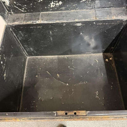 Vintage Solicitors Black Metal Deed Chest Side Handles Side Coffee Table Toys