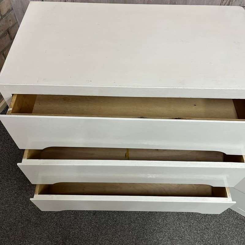 Mid Century Vintage Liden 1950's Chest of 4 Drawers And Bedside Cabinet White