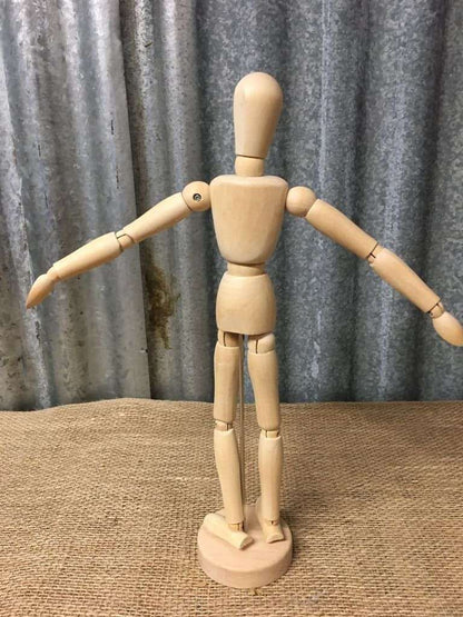Wooden Artists Poseable Figure On Stand