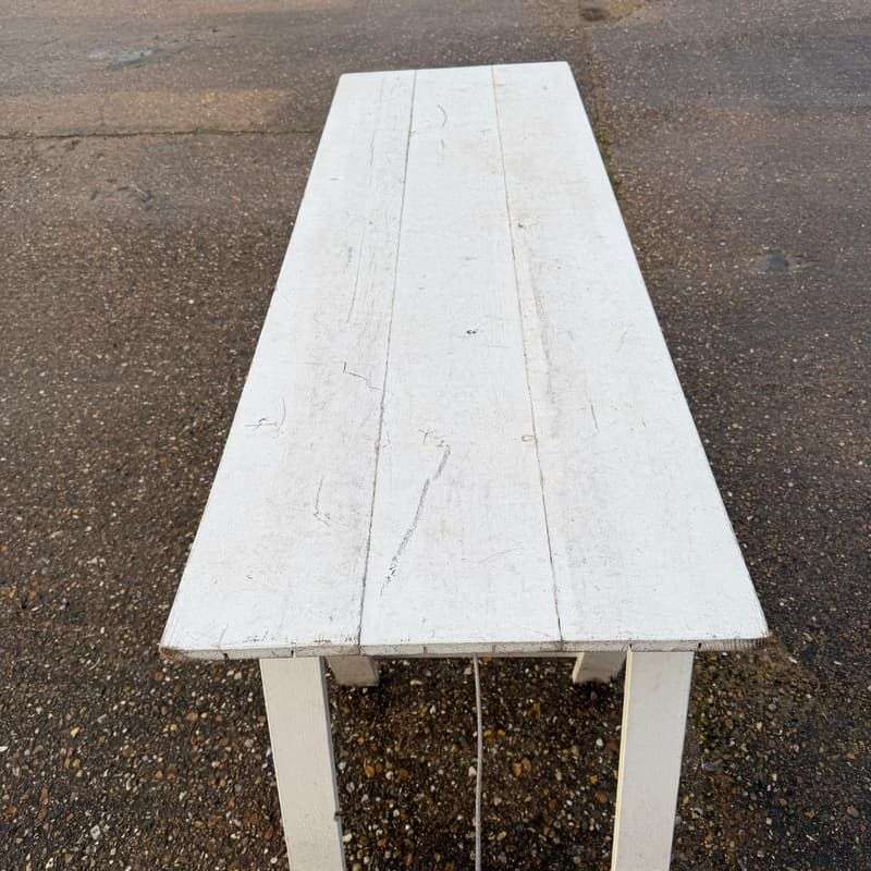 Rustic 3 Plank Wooden Trestle Kitchen Dining Table Shop Display Hospitality