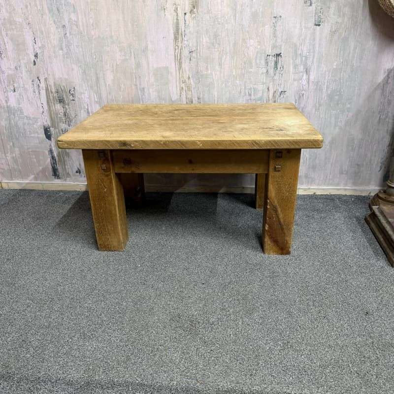 Rustic Scaffold Style Coffee Side Table Reclaimed Wood Chunky Finish