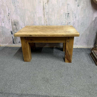 Rustic Scaffold Style Coffee Side Table Reclaimed Wood Chunky Finish