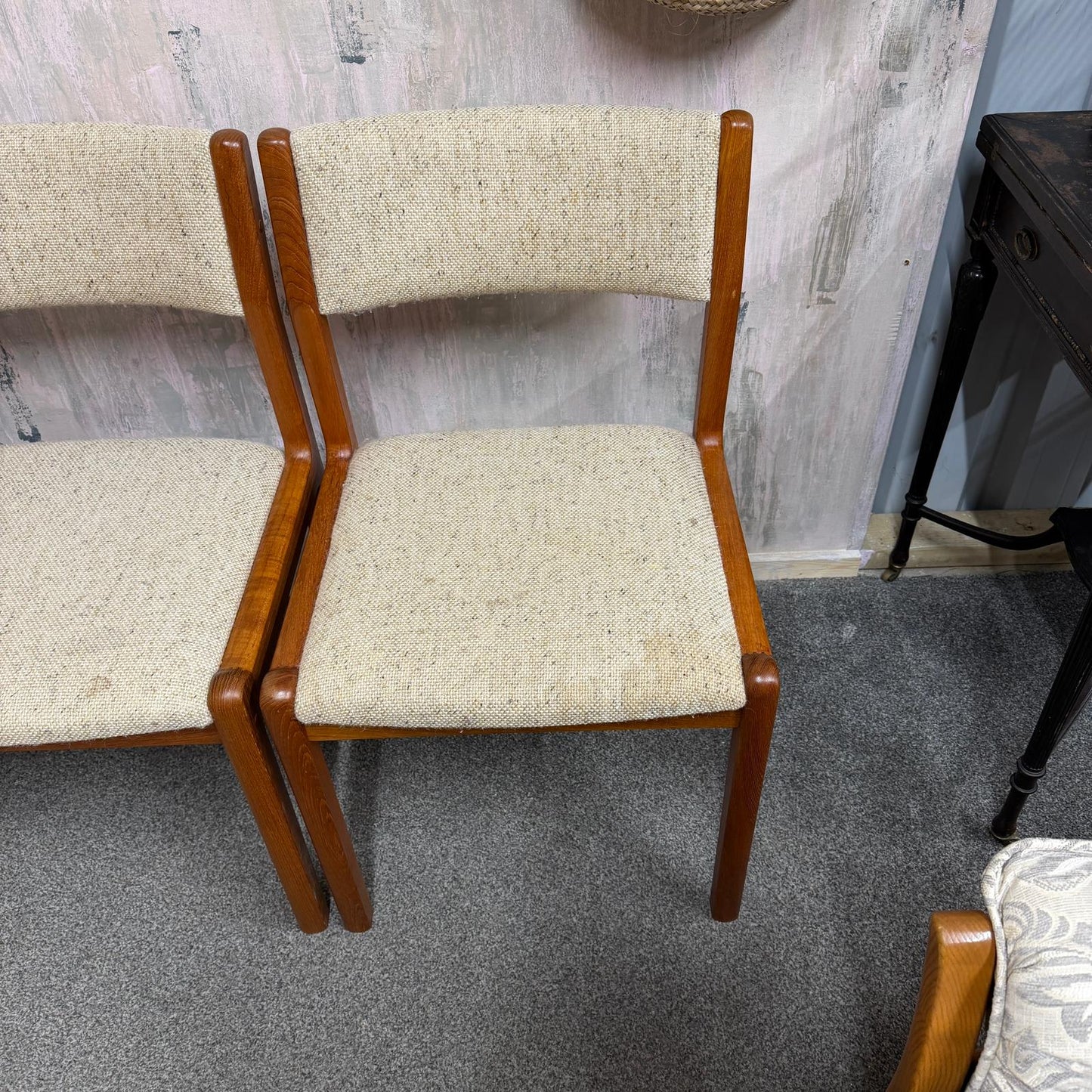 4x JL Moller Model 71 Style Upholstered Dining Chairs Mid Century Teak Frames