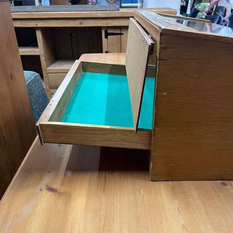 Vintage Anchor Clarks Filosheen Glass Fronted Retail Display Cabinet Single Draw