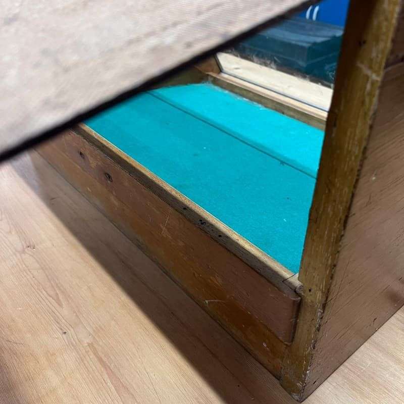 Vintage Anchor Clarks Filosheen Glass Fronted Retail Display Cabinet Single Draw