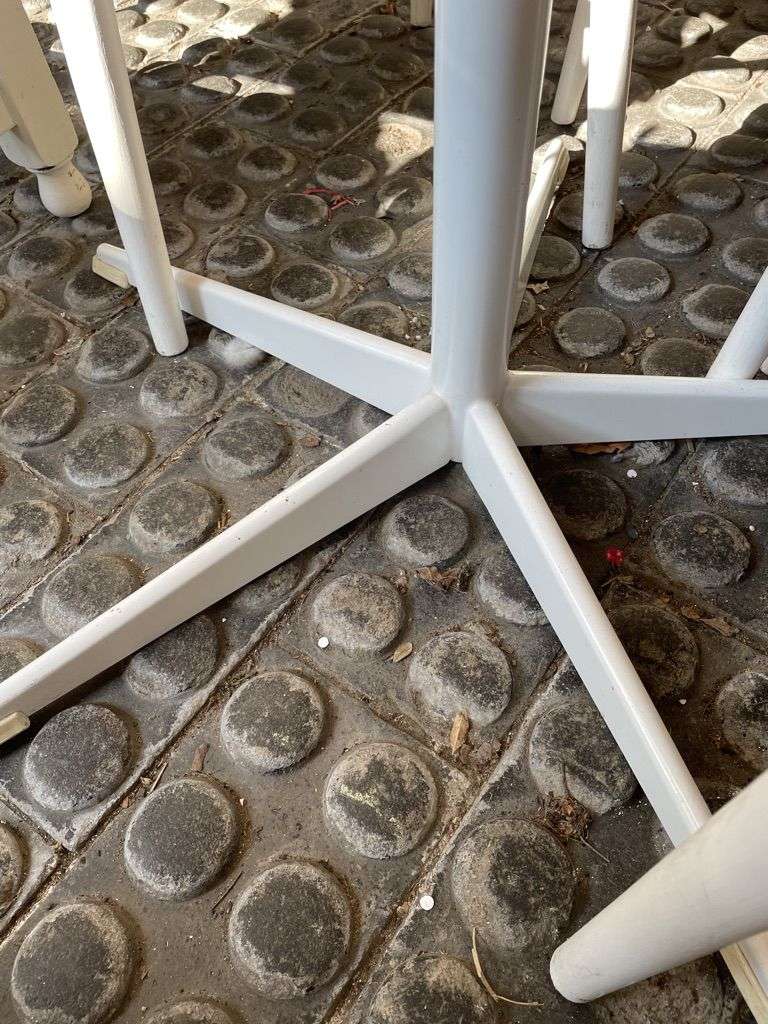 Vintage Retro Round Fibre Glass Topped Kitchen Table Star Base With 5 Chairs