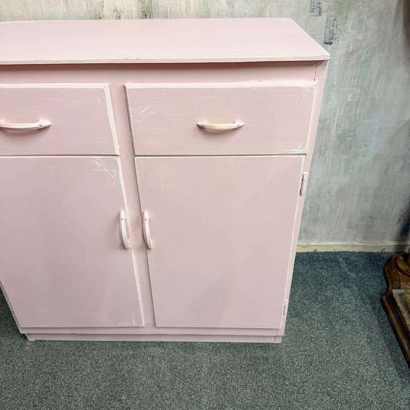 Vintage Retro Painted Kitchen Double Cupboard 2 Drawers Distressed Shabby Chic