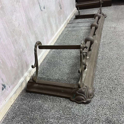 Vintage Ornate Brass/Copper Fire Fender Art Nouveau Style Tarnished