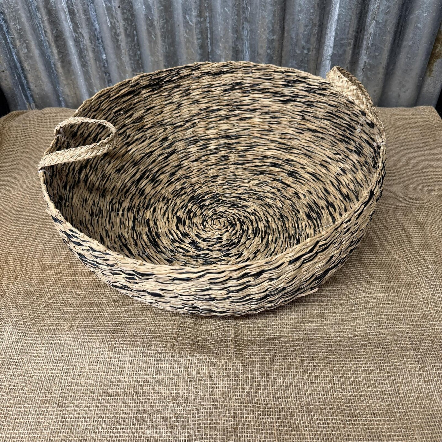 Large Twin Handled Seagrass Woven Basket