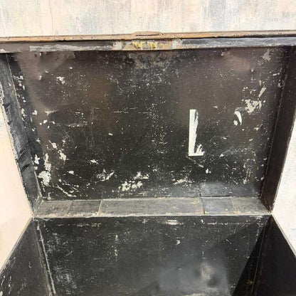 Vintage Solicitors Black Metal Deed Chest Side Handles Side Coffee Table Toys