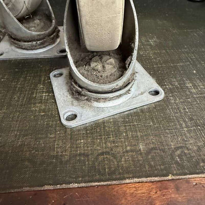 4x Vintage Flexello Industrial Swivel Castors Steel Base Rubber Wheel