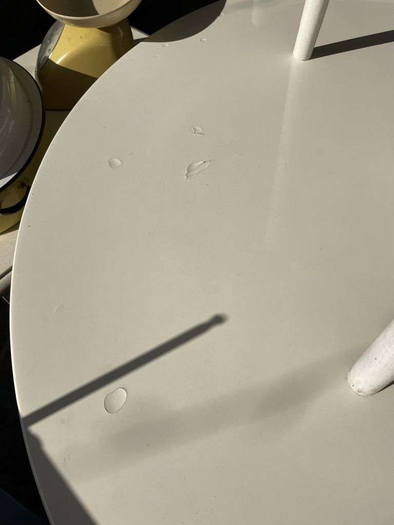 Vintage Retro Round Fibre Glass Topped Kitchen Table Star Base With 5 Chairs