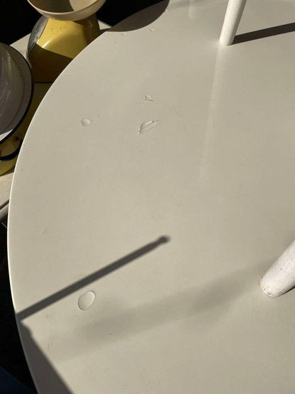 Vintage Retro Round Fibre Glass Topped Kitchen Table Star Base With 5 Chairs