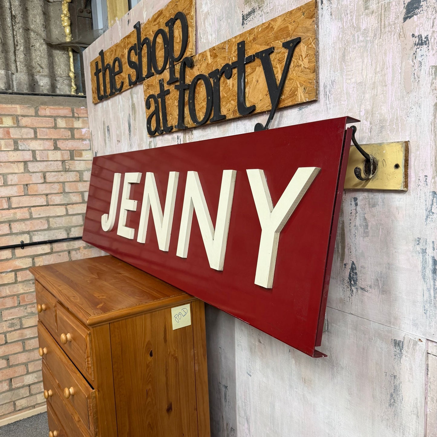 Vintage Metal Pub Sign “JENNY” Cambridge Pub Jenny Wren Breweriana